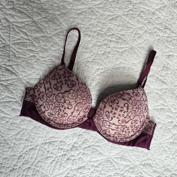 Victoria's Secret Very Sexy Push-up Bra - Burgundy Maroon 32B - Picture 1 of 14